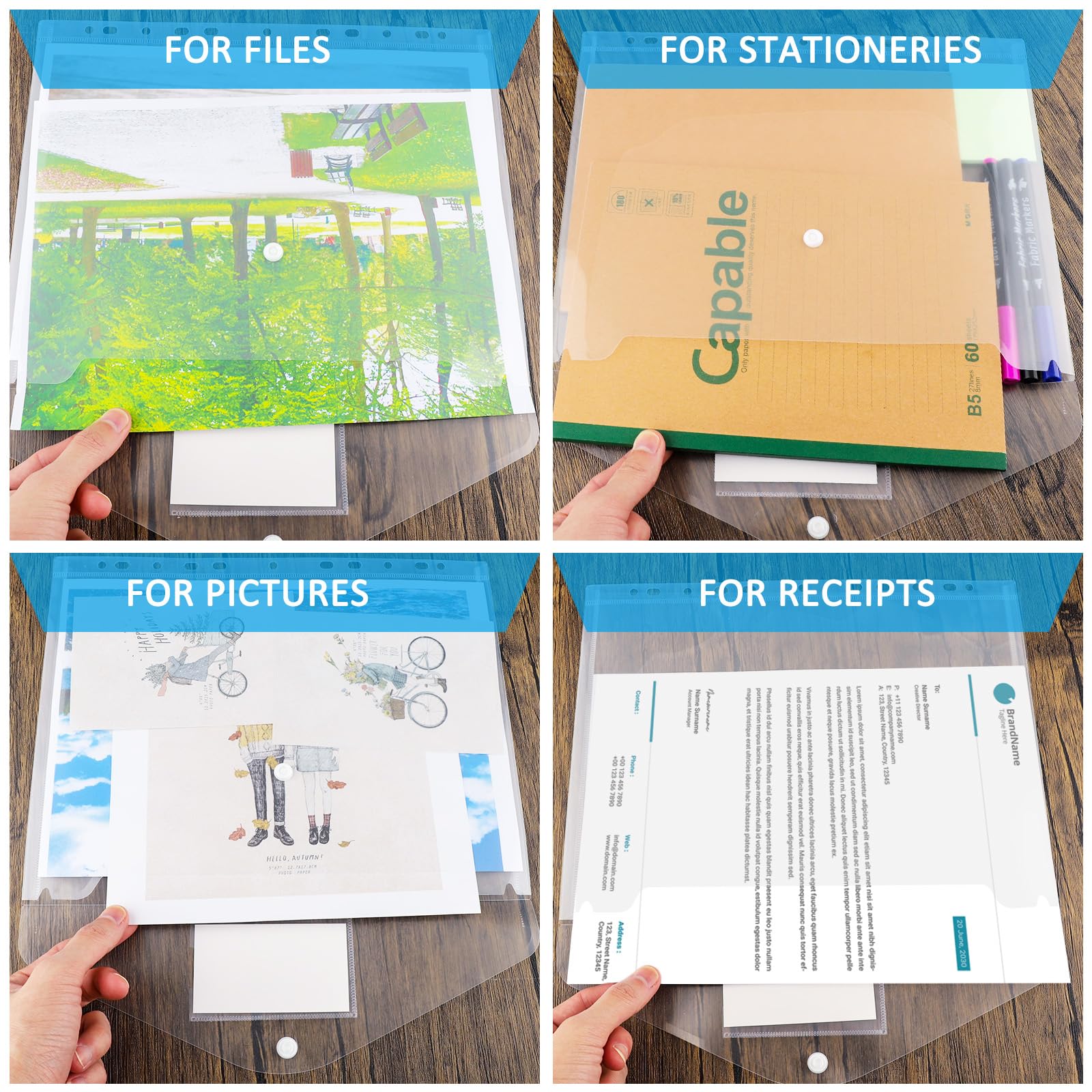 Pochette Transparente Perforée Avec Fermeture à Glissière