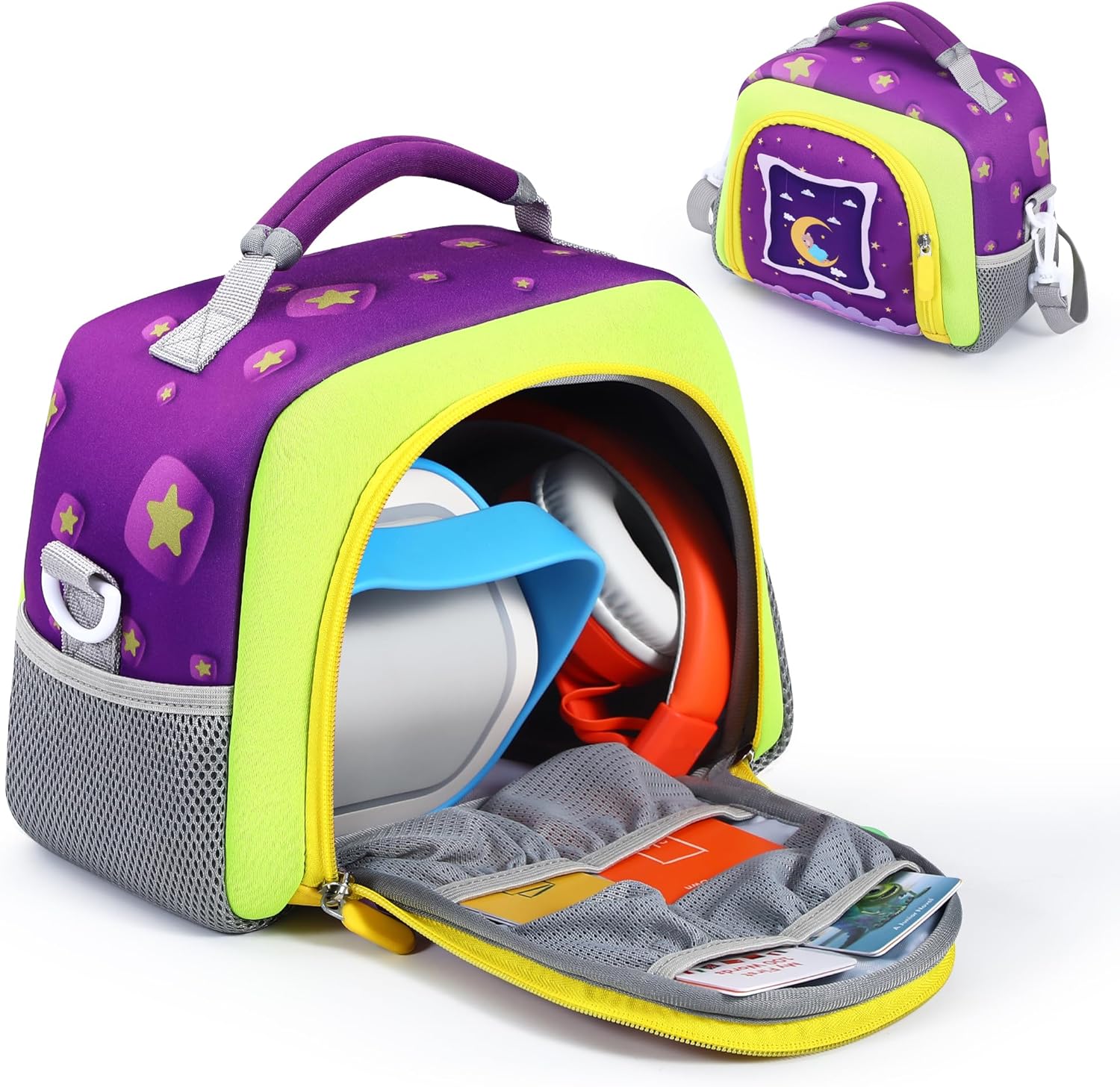 Carrying Bag Compatible with Toniebox Starter Set and Tonies Figurines, Kids Toys Storage Case with Handle and Shoulder Strap for Tonies Box, Detachable Bag for Toniebox Accessories