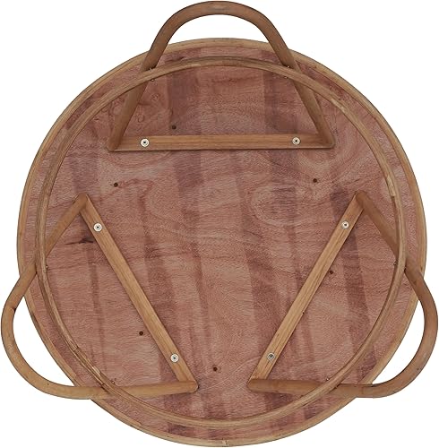 Miniatura 7 de FINECASA Mesa de centro redonda de ratán bohemio, tejida a mano, estilo moderno, mesa de centro redonda de mimbre para sala de estar, 32 x 18