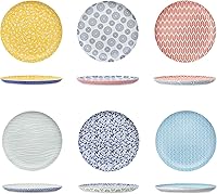 Vista 4 de Amazingware Juego de vajilla de porcelana, 18 piezas, servicio para 6, diseños surtidos