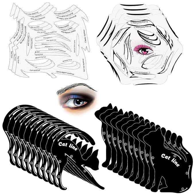 JieyueJewelry 16 Sheets Eyeliner Stencil, Eyeliner Tool Eyeliner Tape Eyeliner