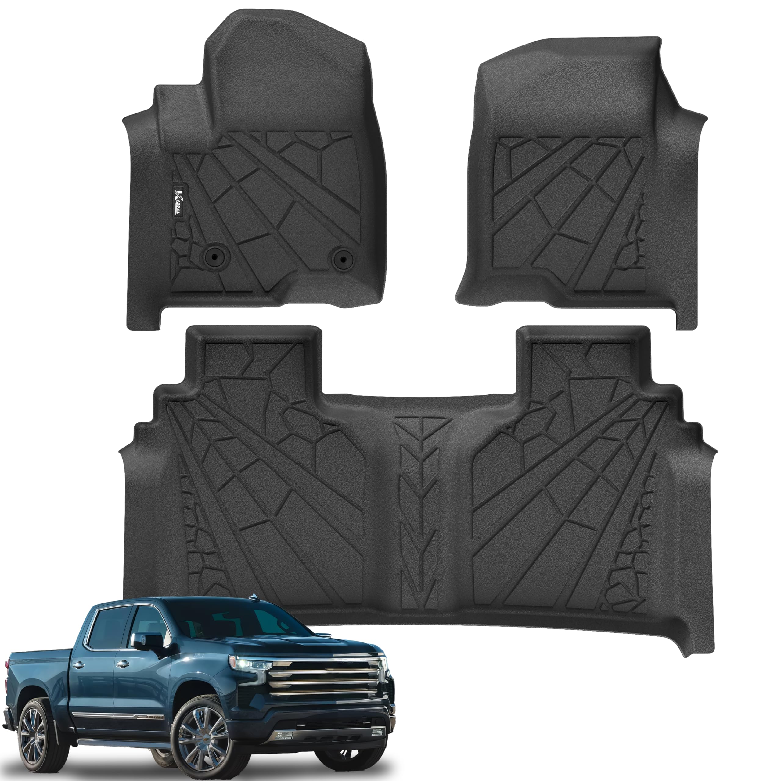 Floor Mats & Carpets For HD Floor Mats For 2019-2025 Chevy Silverado ...