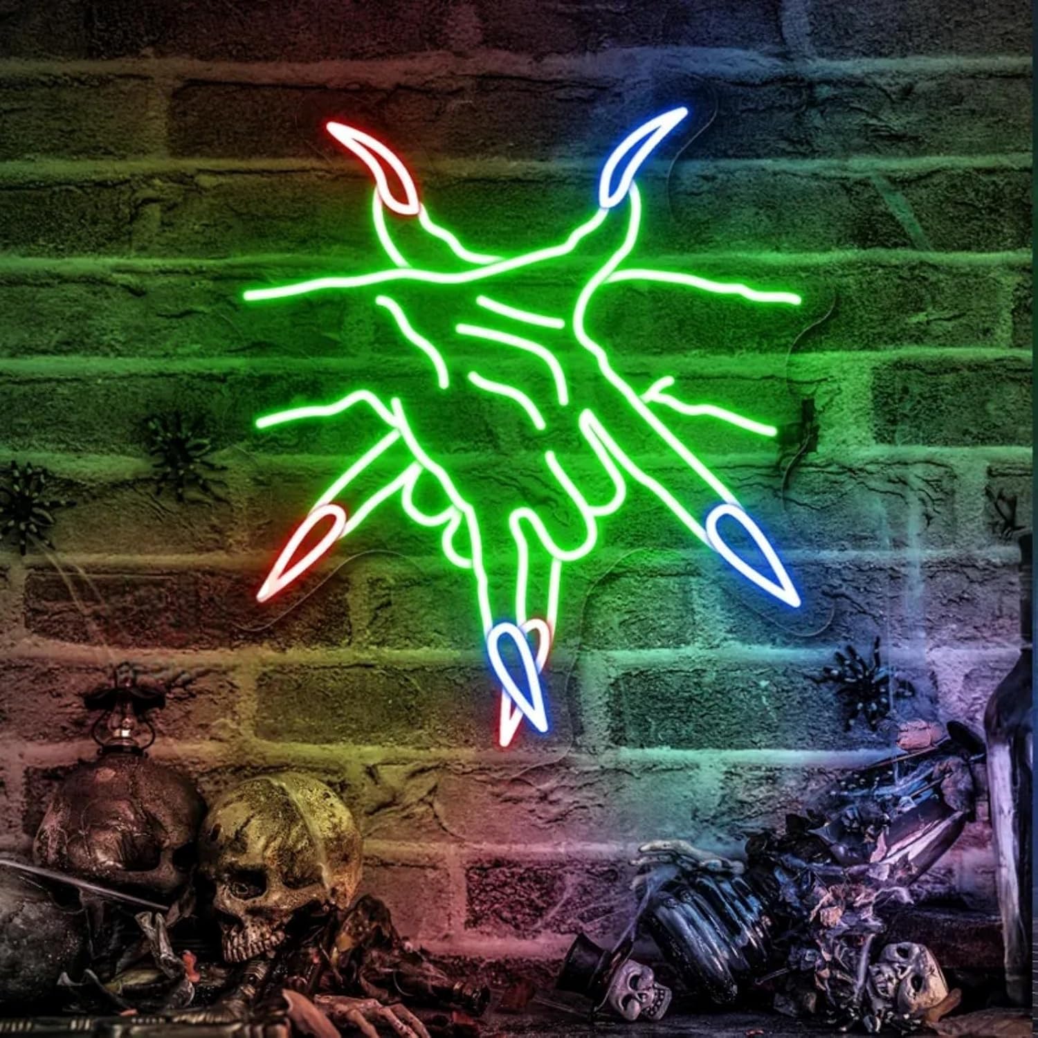 "Baphomet Hand" Neon Sign, "Baphomet Pentagram" Neon Light, Gothic Home Decor Sign, Satan Wall Decor, Custom Neon Sign, "Black Goat" Neon Sign, Occult LED Lighting, Left-Hand Path Altar