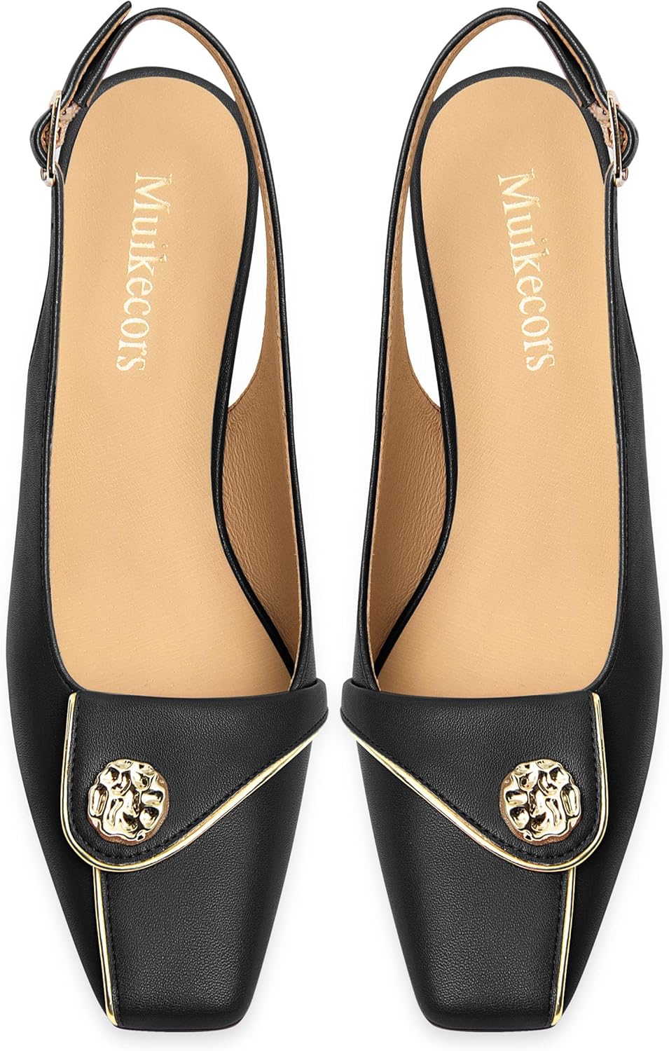 Women's Kitten Heels Slingback Square Toe Low Heel Pumps Closed Toe Matte Slip On high Heels Womens Work Dress Office Wedding Party Shoes 2 Inch - Image 4