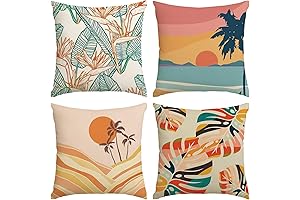 Minimalist Tropical Escape Throw Pillows