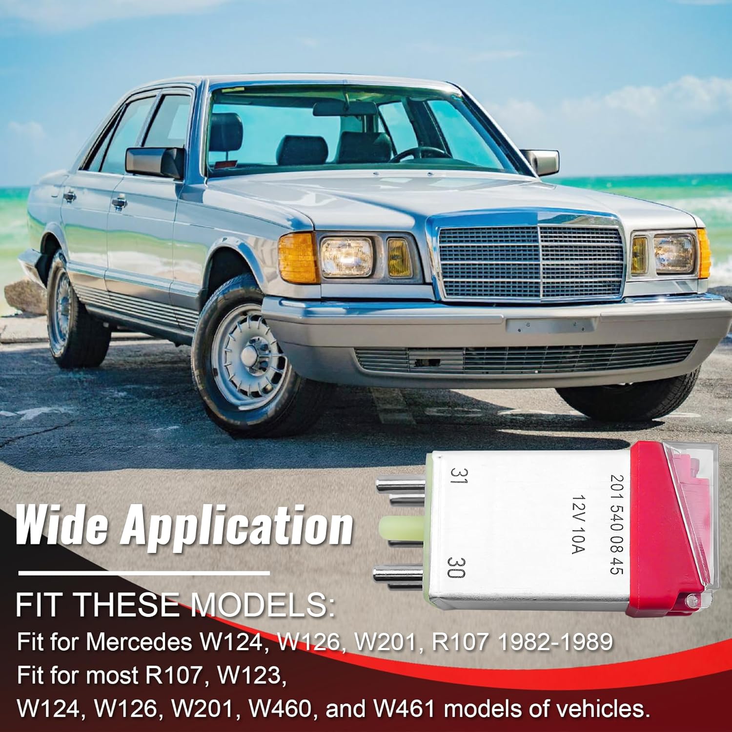 2015400845 Overload Protection Relay Fit for Mercedes R107 W123 W124 W126 W201 W460 W461 Replace 1265404745