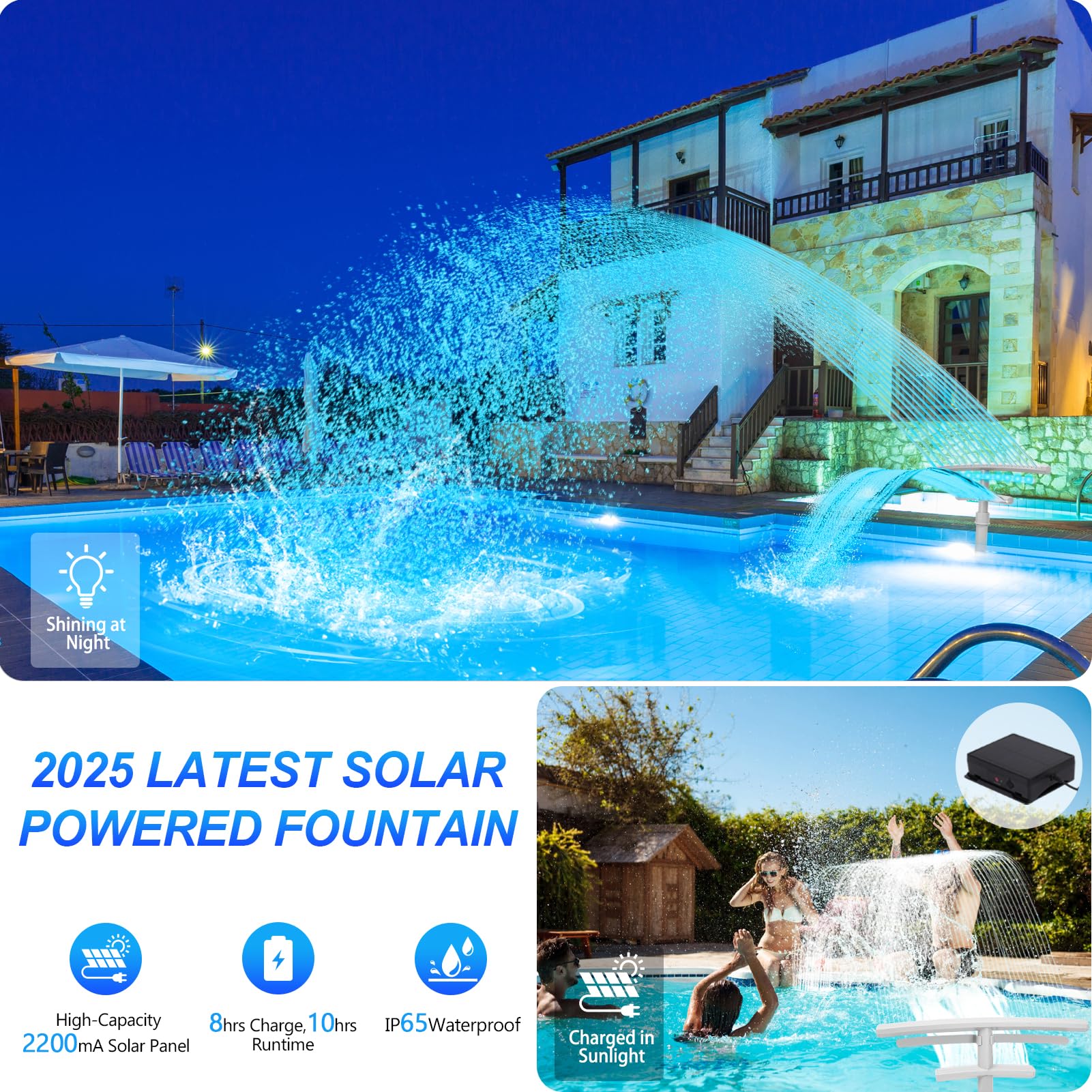 Fuente de piscina para piscinas superiores y enterradas