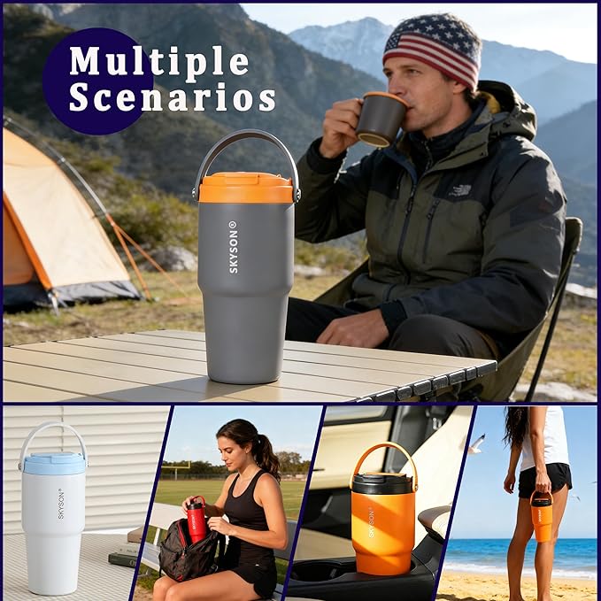 Cafetera Portátil Térmica con Filtro Eléctrico y Tapa 20 Onzas miniatura 7