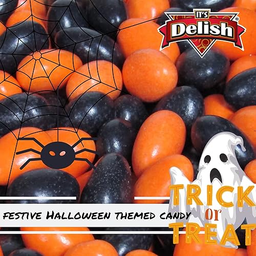 Miniatura 2 de Its Delish - Almendras de Jordania negras y naranjas de Halloween de 3.5 libras | Nuez de almendra azucarada con revestimiento de caramelo dulce –