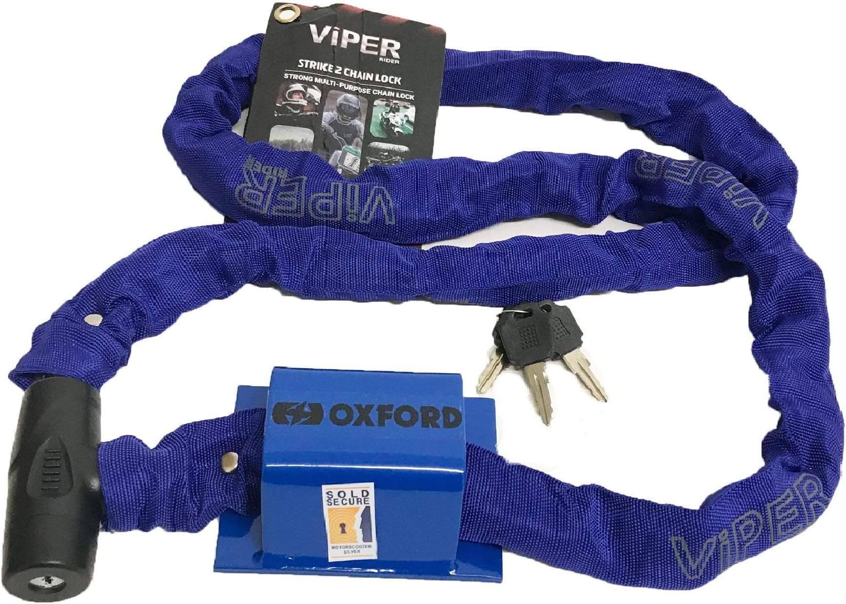 Motorbike RS SECURITY Strike 1.8M Chain Lock with Motorcycle Safety Security Oxford Brute Force Ground Anchor