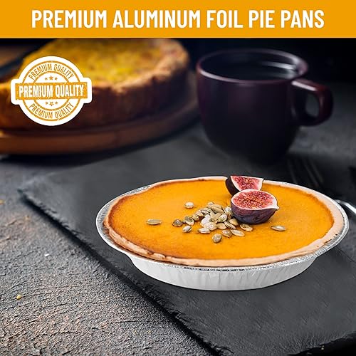 Miniatura 6 de The Baker Celebrations Moldes desechables de papel de aluminio para hornear de 8 pulgadas (7 pulgadas de diámetro interior), fabricados en Estados