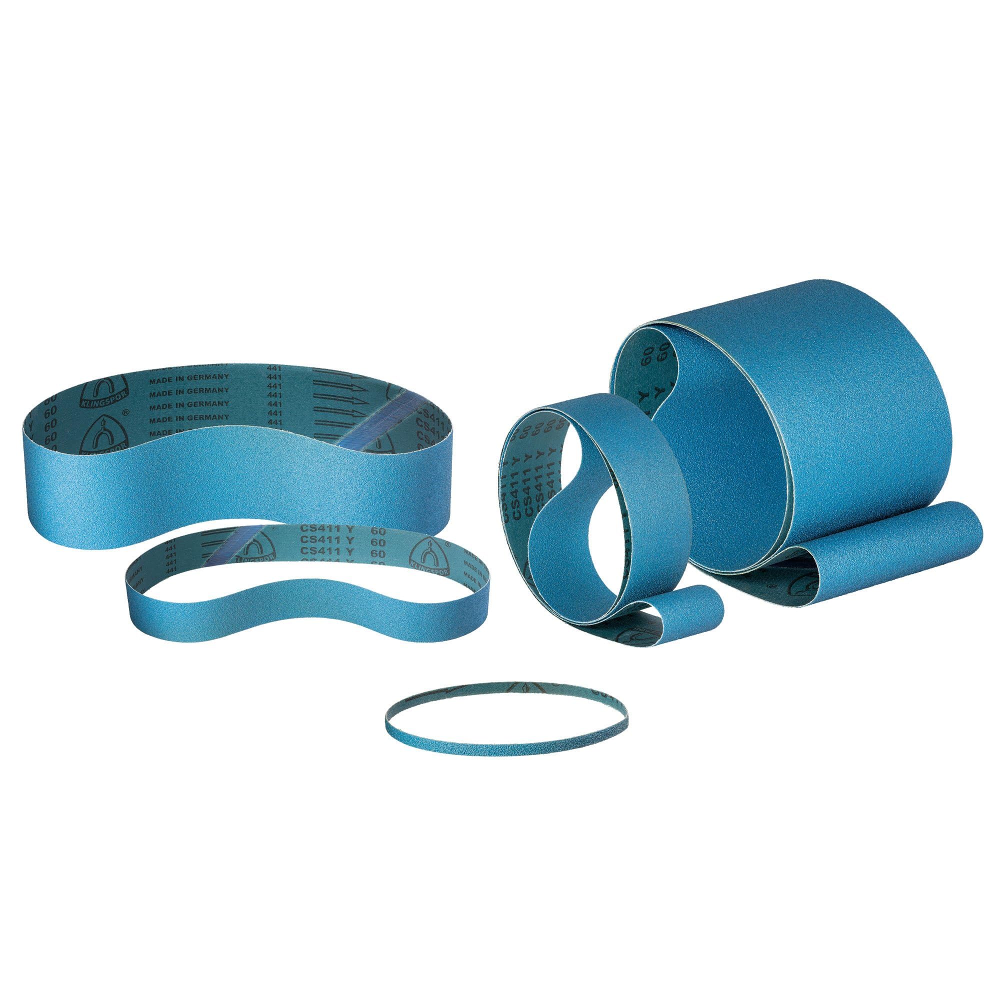 Nastro abrasivo KLINGSPOR CS411Y ossido di zirconio Ø 75 x 533 mm Ø grana P120 Ø 20 pezzi Ø per metallo acciaio inossidabile Ø base tessuto altamente resistente Ø impermeabile Ø nastri abrasivi