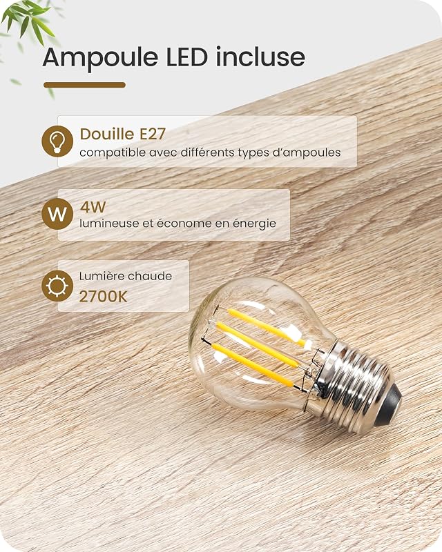 Lampă de noptieră mică GOEBLESON din lemn bej cu abajur din in, dulie E27, bec LED 2700K inclus, lampă de masă cu cablu pentru dormitor și sufragerie