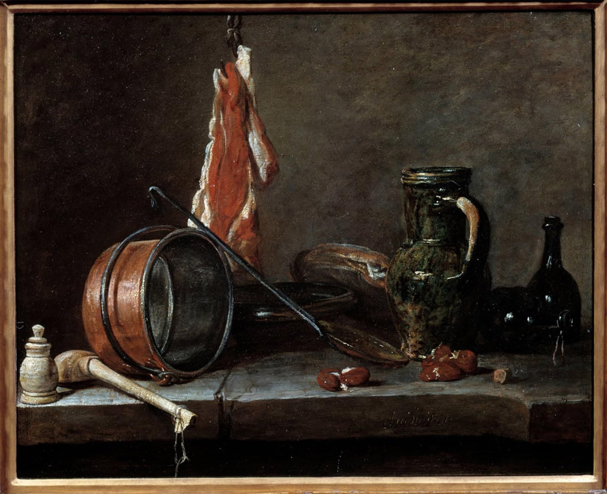 Menu grasso e sili da cucina cuadro retro de natura morta de Chardin para pared 5