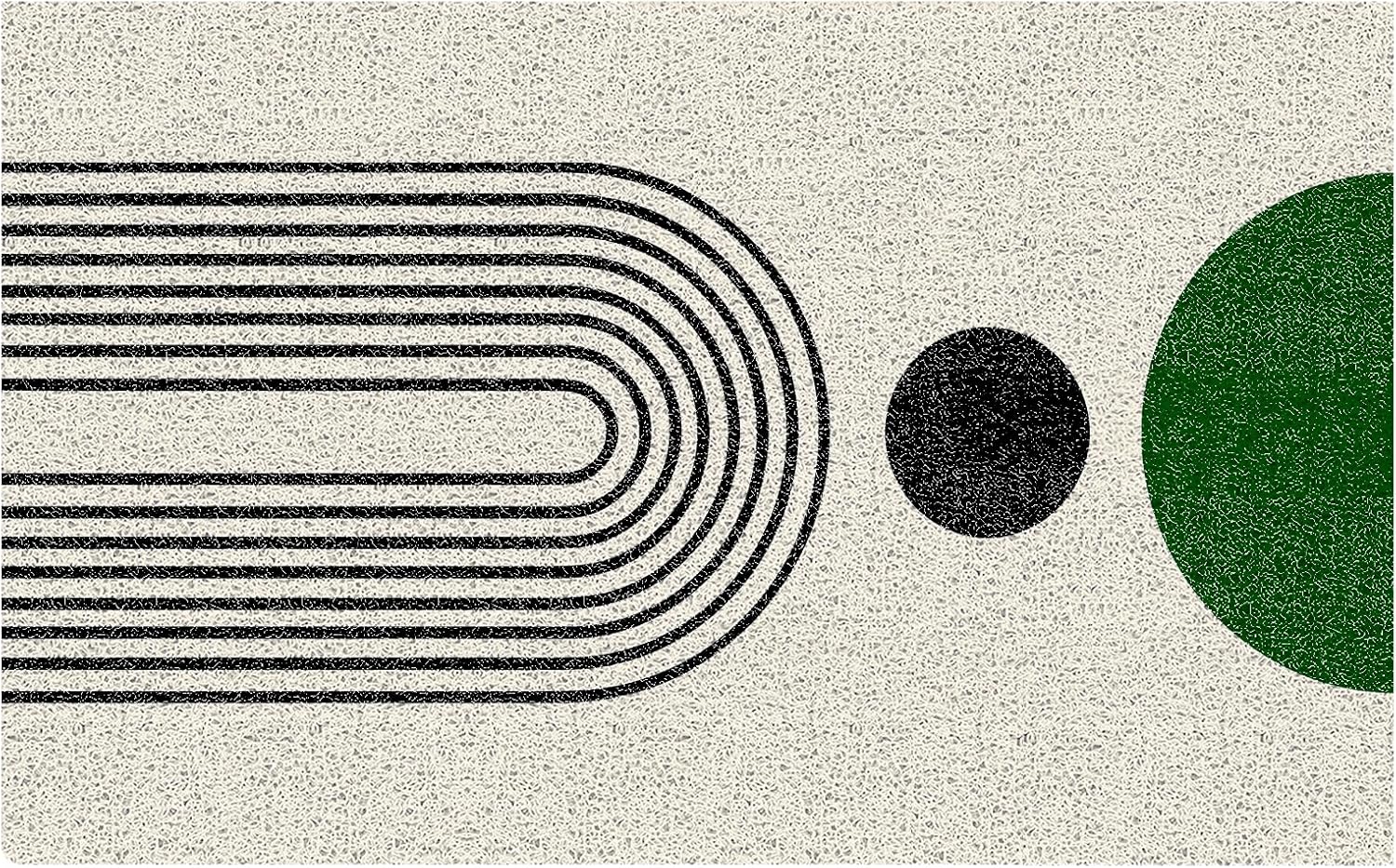 Black and White Beige Abstract Door Mat, Minimalist Boho Doormat Bathmat for Home Bathroom Indoor Outdoor Entrance Porch, Mid Century Modern Welcome Mats for Front Door Entryway, 17x30 Inches
