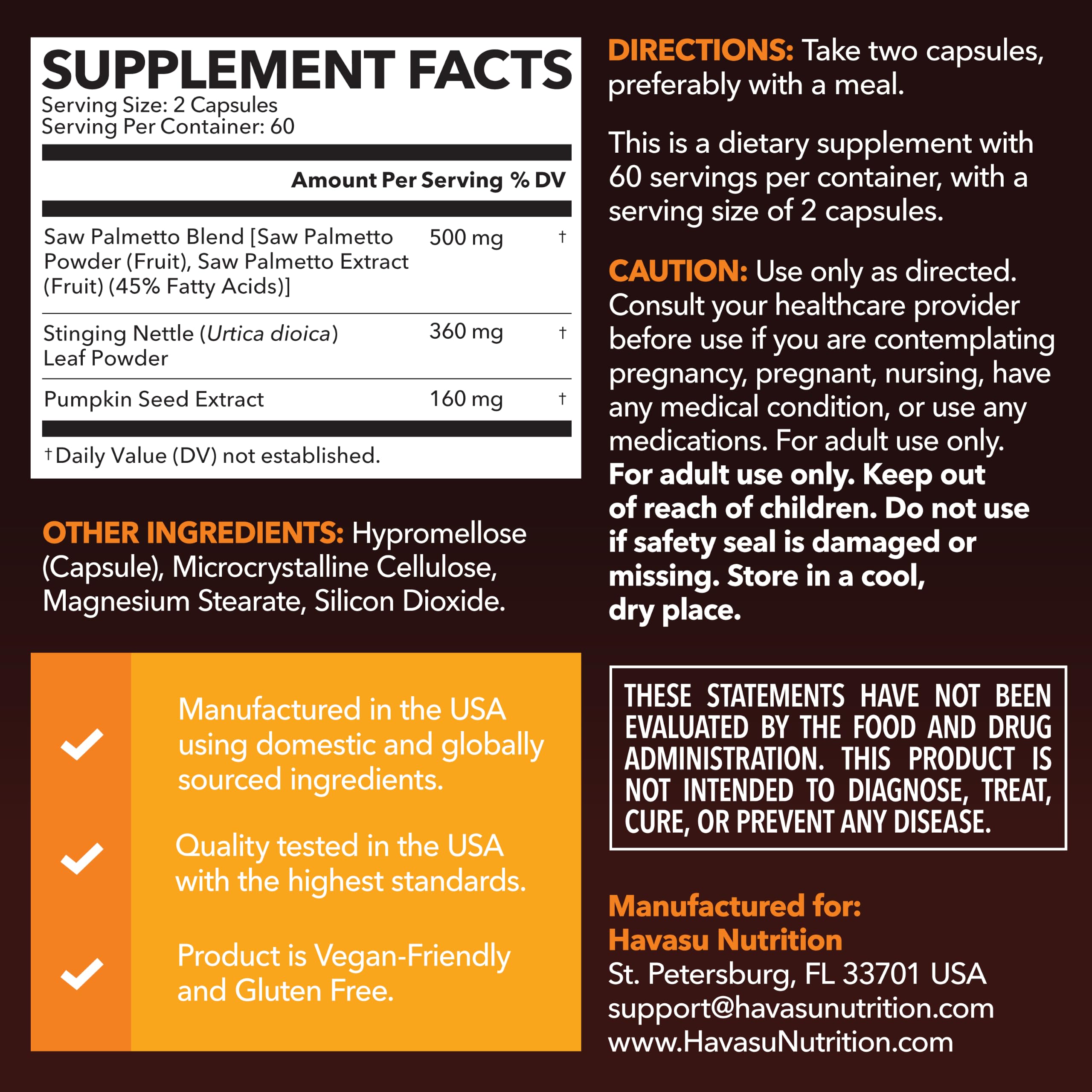 Saw Palmetto with Pumpkin & Nettle, Prostate Health Supplement, 120 Count — Amazon image 2