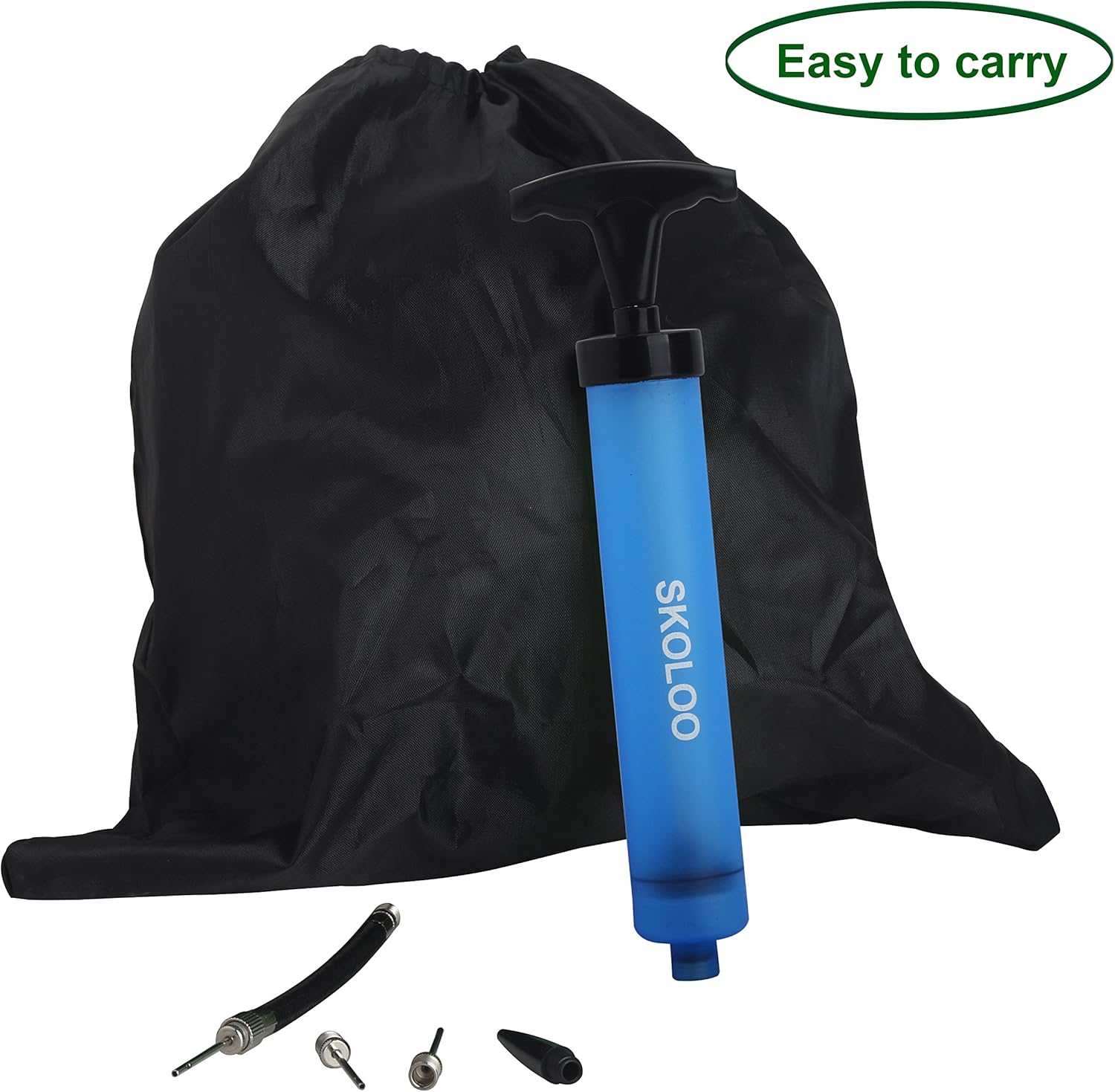 SKOLOO 10" Portable Hand Air Ball Pump Inflator Kit with Needle, Nozzle, Extension Hose for Soccer Basketball Football Volleyball Water Polo Rugby Exercise Sports Ball Balloon Swim Inflatables Blue image 8 of 9 B0727NYGDP