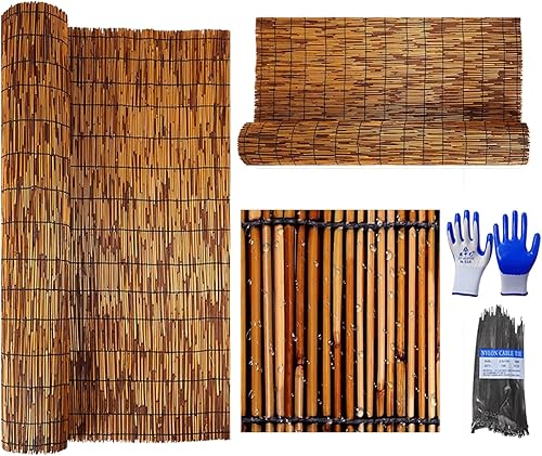 Natural Reed Fencing Reed Fence 2-3-4-5-6FT High Balcony Reed Fence Privacy Reed Screen Outdoor for Patio Balcony Garden Backyard(3 x 10 FT)