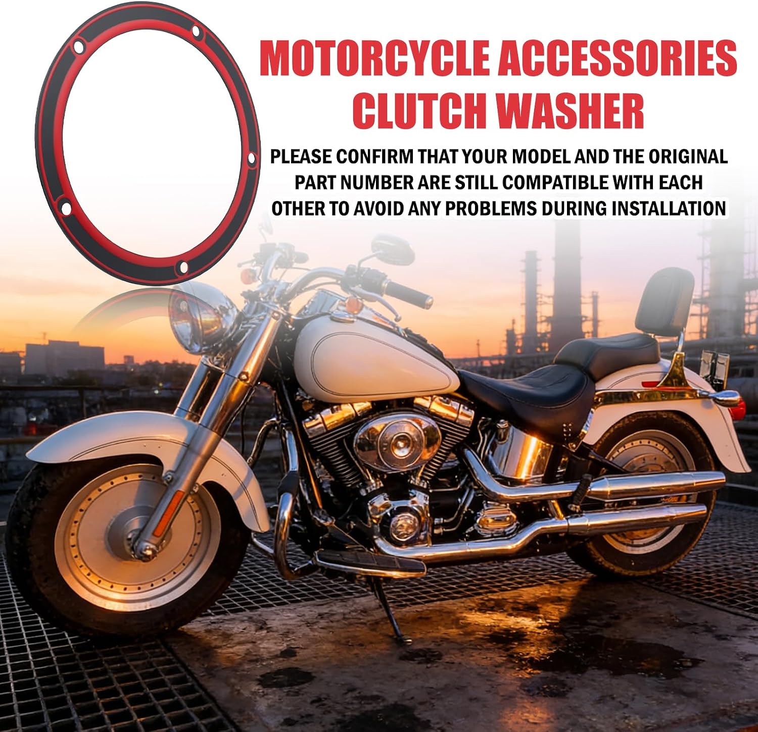 Compatible with Harley Derby Gasket,OEM#25416-99 5 Holes Cam Gasket,Clutch Covers Gaskets Motorcycle Accessories Compatible with Harley Davidson Road Glide,Dyna