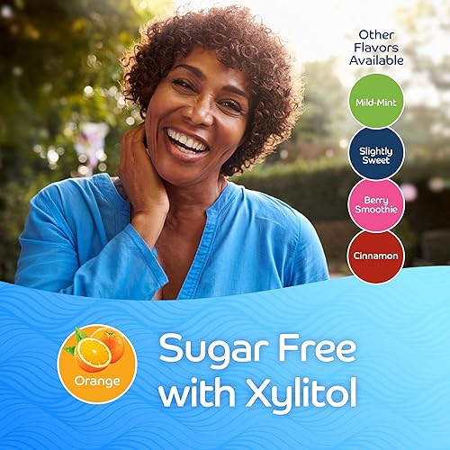 Miniatura 9 de Oracoat XyliMelts - Discos hidratantes para la boca seca, sin azúcar con xilitol, 100 unidades, sabor naranja, alivio de 8 horas