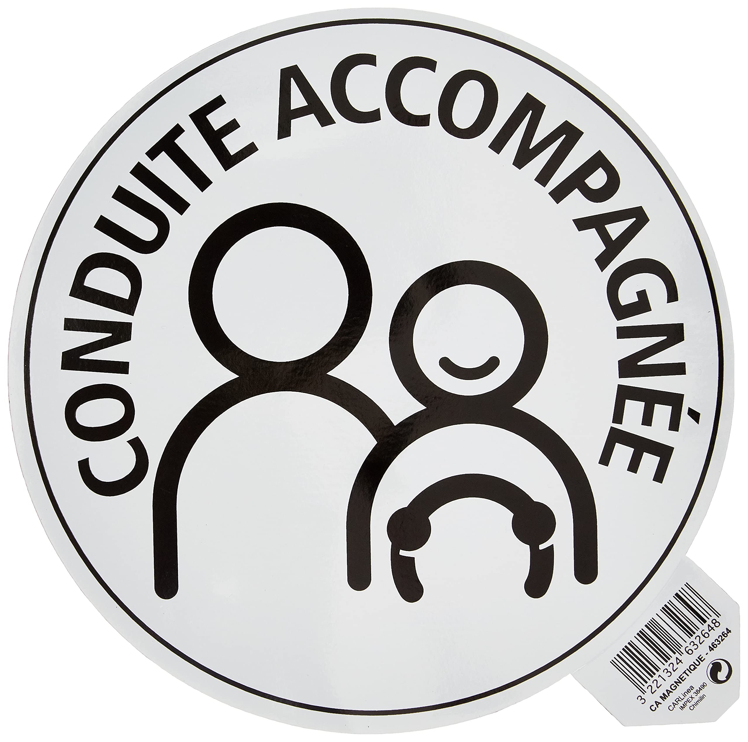 Marque : Carlinea Carlinea 463264Conduite Accompagnée Magnétique, Blanc in use