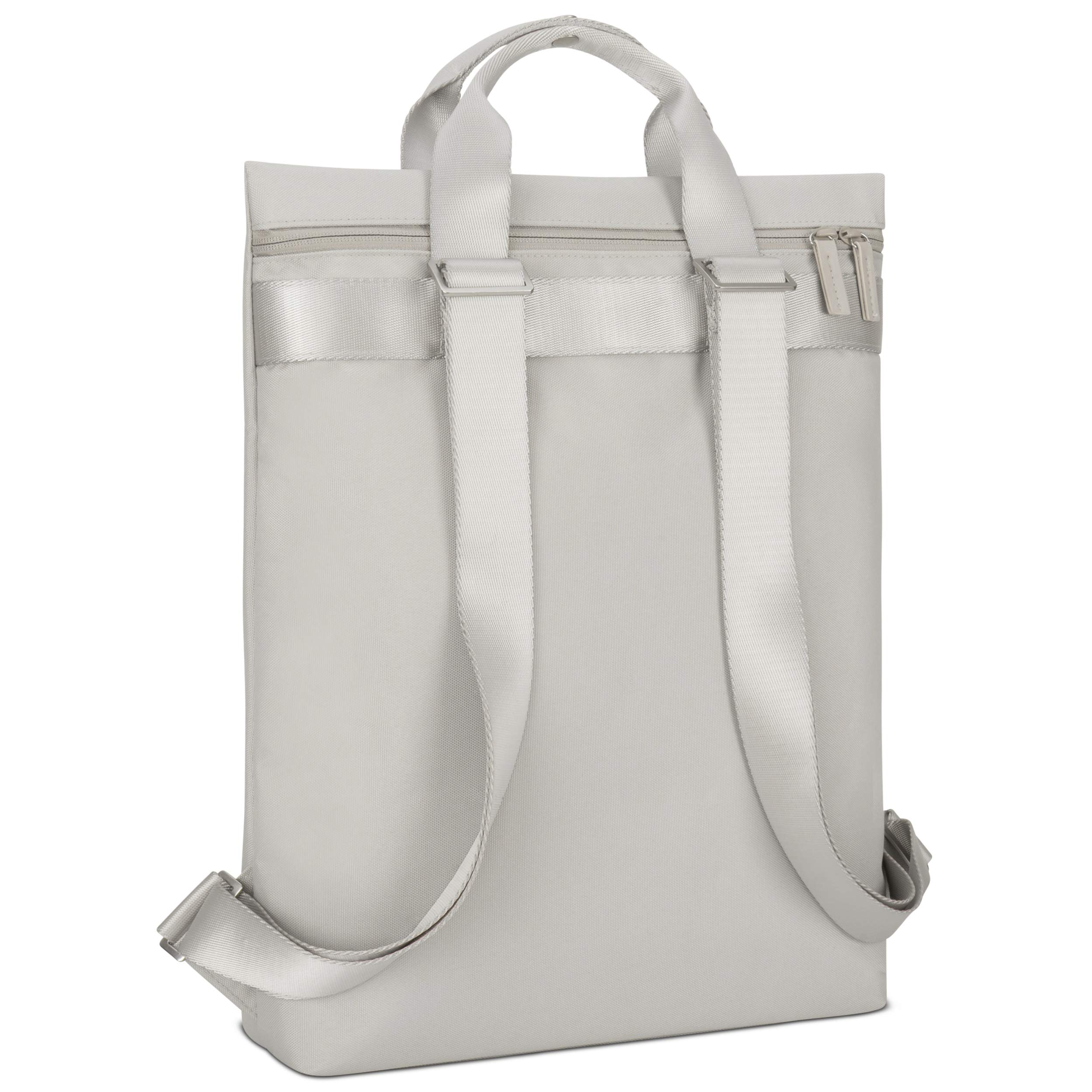 Johnny Urban Mochila Mujer Gris - Ivy - Tote Bag Mochila 2 en 1 con Compartimento para el Portátil para Universidad, Trabajo, Oficina - 8L - Sostenible - Repelente al Agua