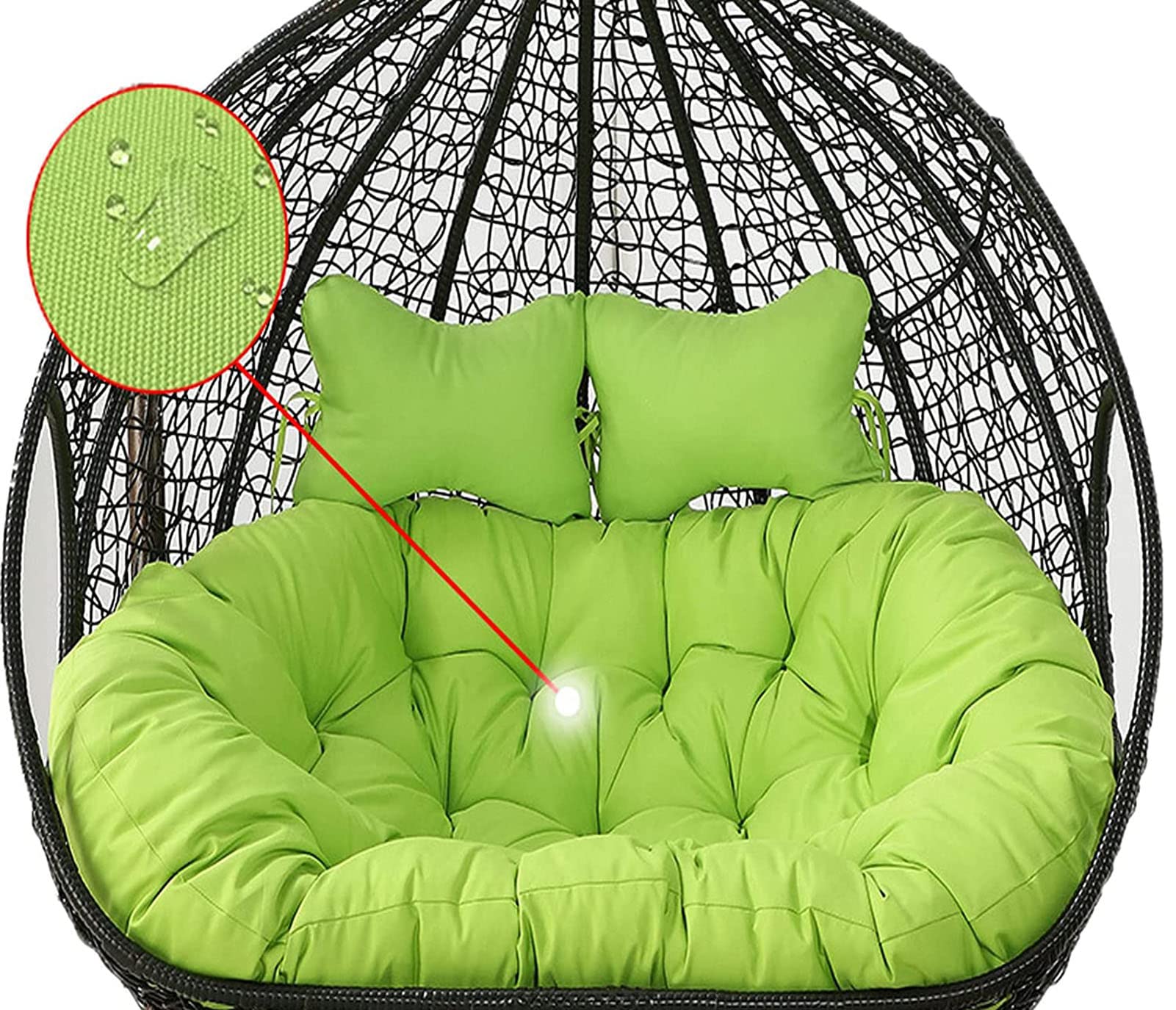 Coussin de chaise oeuf 2 places extérieur pour un après-midi de détente sur la terrasse