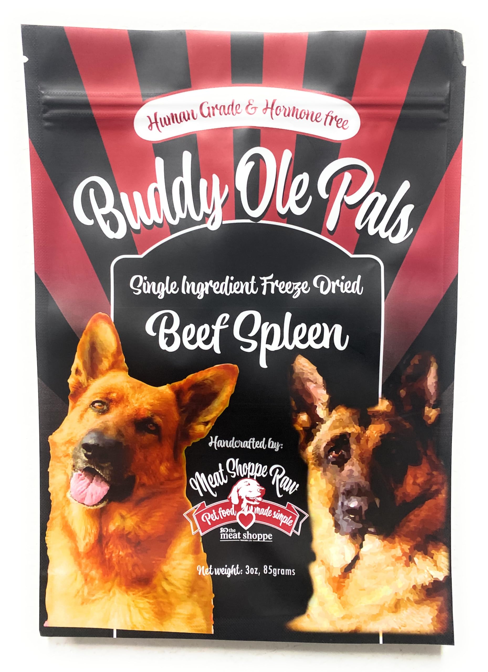 Buddy Ole Pals Single Ingredient Freeze Dried Beef Spleen Dog Treats, Human Grade & Hormone Free, 3oz - 1
