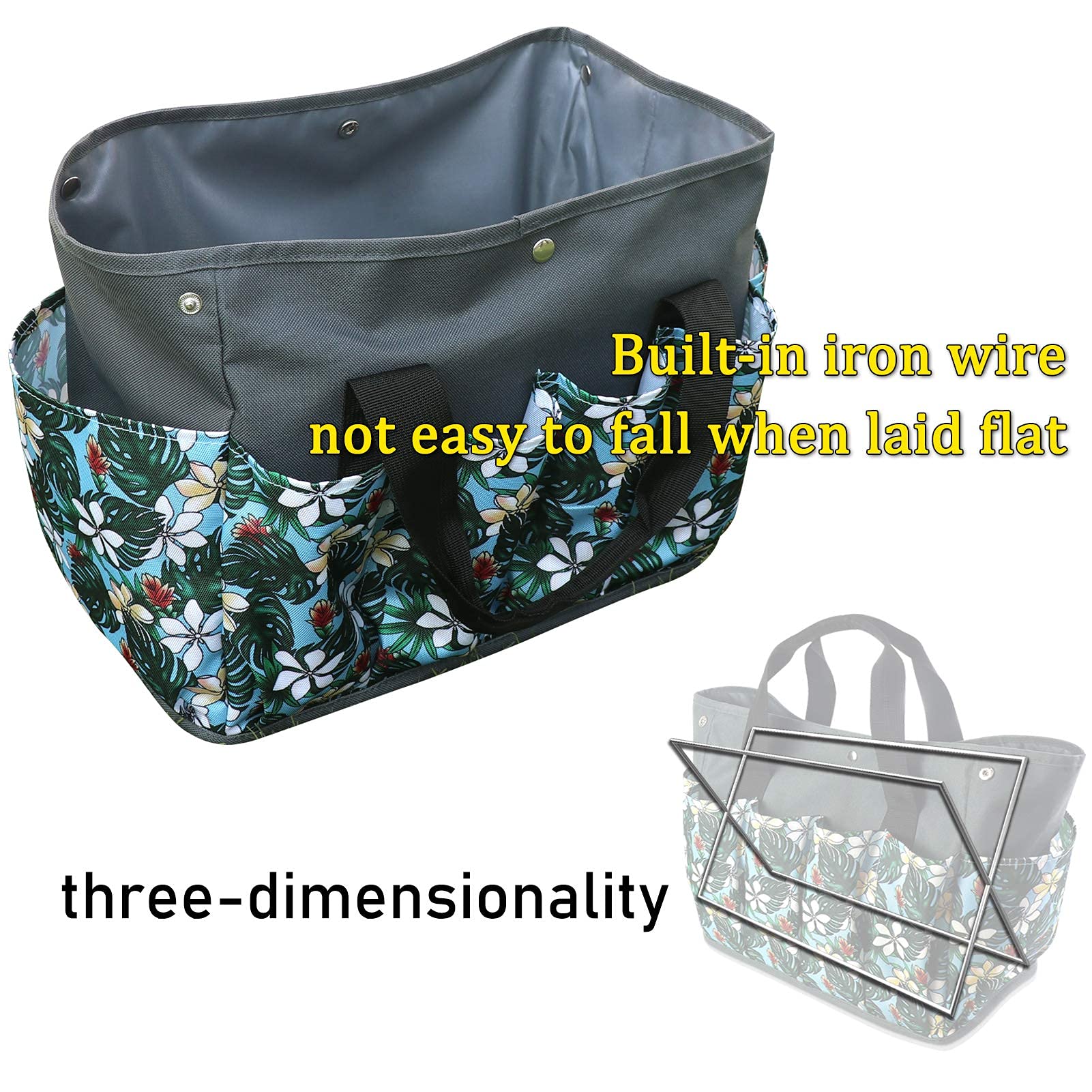 Sac à Outils de Jardin pour Outil de Jardin - Sac à Outils de Jardin Polyvalent, Sac de Rangement pour Outils de Jardin Oxford imperméable avec 10 Petites Poches