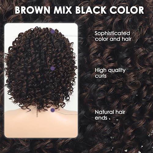 Miniatura 3 de XIUFAXIRUSI XIUFAXIRUSI Pelucas afro cortas y rizadas para mujeres negras, peluca rizada con flequillo lateral, peluca sintética afroamericana de