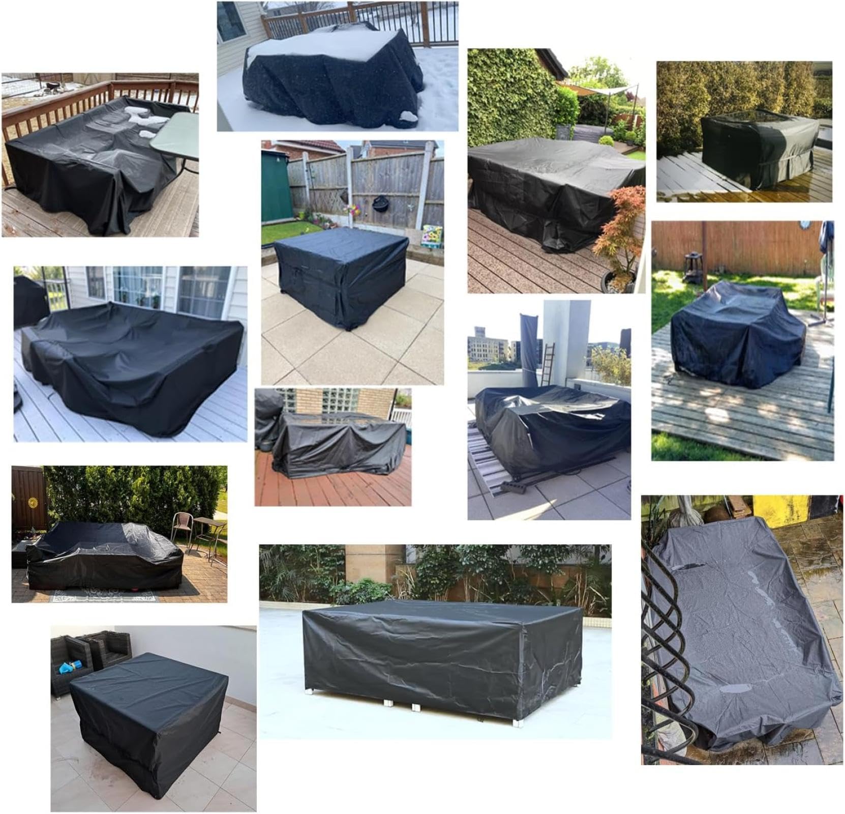 Copertura impermeabile per mobili da esterno, 220 x 140 x 75 cm, resistente, tessuto Oxford 420D, grande, rettangolare, per patio, bistrot, divano, protegge i mobili da giardino da pioggia, neve,
