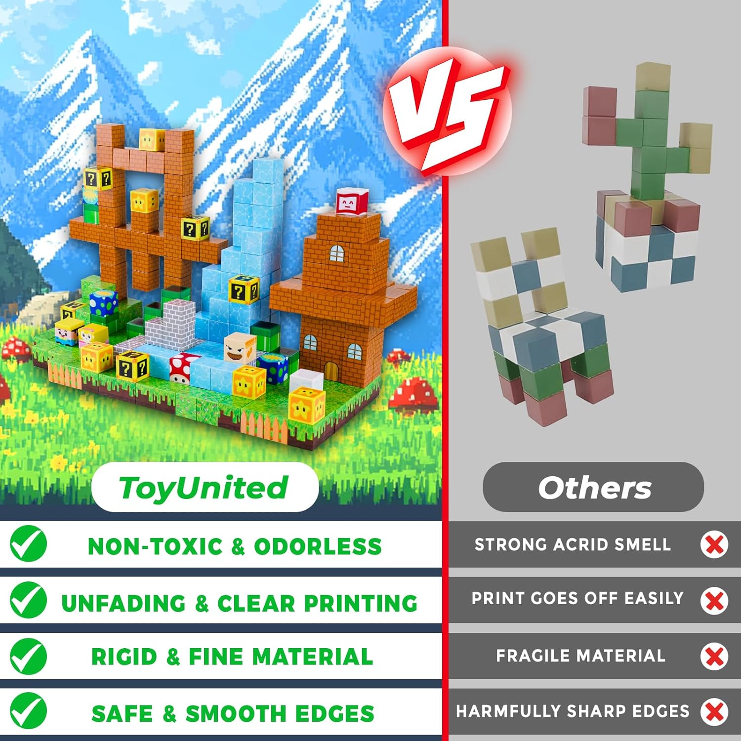 100PCS Magnetic Blocks - Magnet Building Blocks, Stacking Magents Cubes Toys, STEM Montessori Sensory Toys for Kids Boys and Girls Ages 3 4 5 6 7 8 9 10 Christmas Birthday Gifts - Image 4