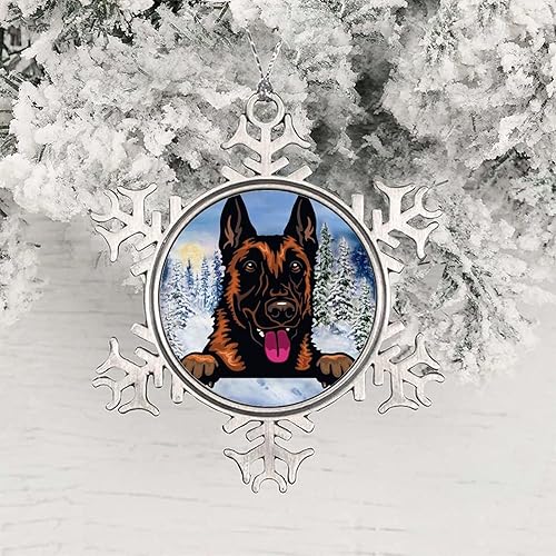 Miniatura 10 de Dog Lover Mom Gift Peeking Dog Ornament for Christmas Tree Decor Presa Canario Metal Snowflake Christmas Ornaments Dog Lover Gift Pet Christmas