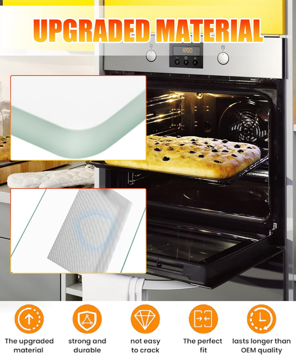 Range Oven Outer Door Glass Fits For Whirlpool Range Door Glass,Replaces Part Number WPW10409945 W10409945 2210187 AP6021059 PS11754379 EAP11754379