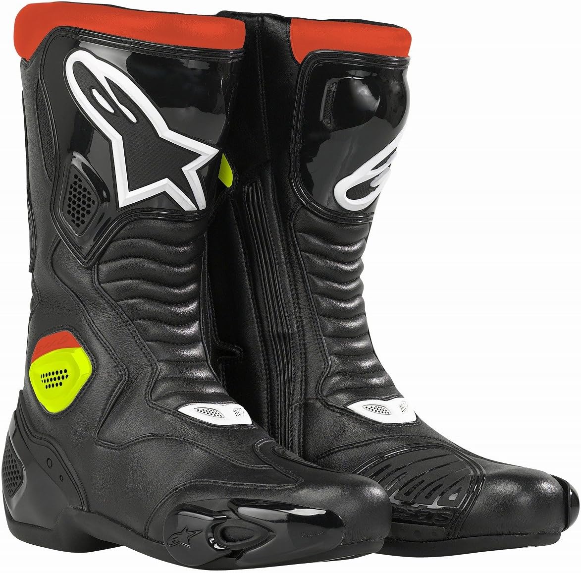alpinestars Motorcycle Boots Black/Red/Yellow Flow (EUR 40/25.5cm 