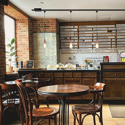 Miniatura 5 de Kiven Colgantes de iluminación de riel tipo H, luces colgantes industriales de pista H con cuerda de tejido negro de 7 pulgadas de longitud, paquete