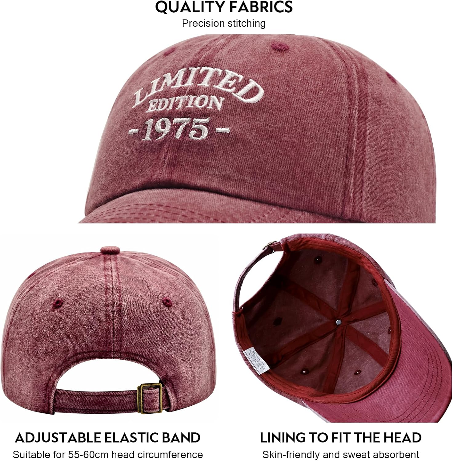 50th Birthday Gifts for Him Her, Happy 50th Birthday Decorations - Embroidered Baseball Cap Adjustable - Image 2