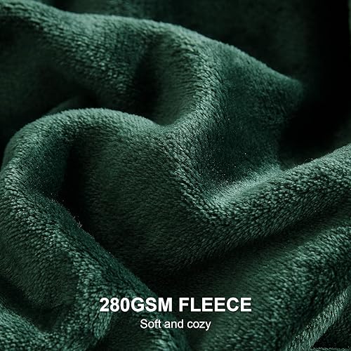 Vista 122 de Hansleep Manta de vellón tamaño individual, color verde azulado, suave y acogedora manta de franela mullida para cama, sofá, viajes, campamento