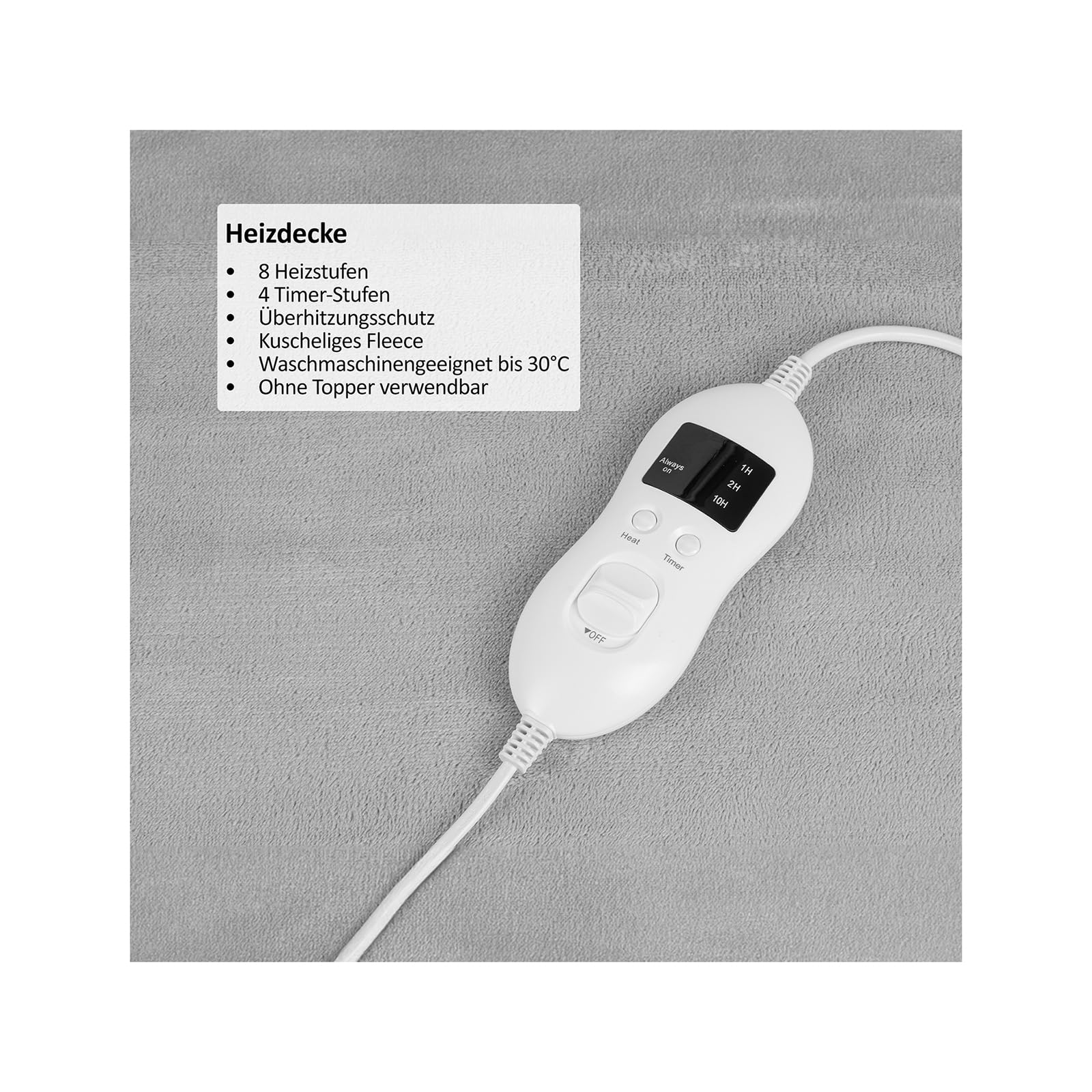 Genius Topper eazzzy - Topper Premium Heat Therapy con manta eléctrica y espuma viscoelástica con certificado Öko-Tex, 9 cm de alto, 120 x 200 cm y otros tamaños