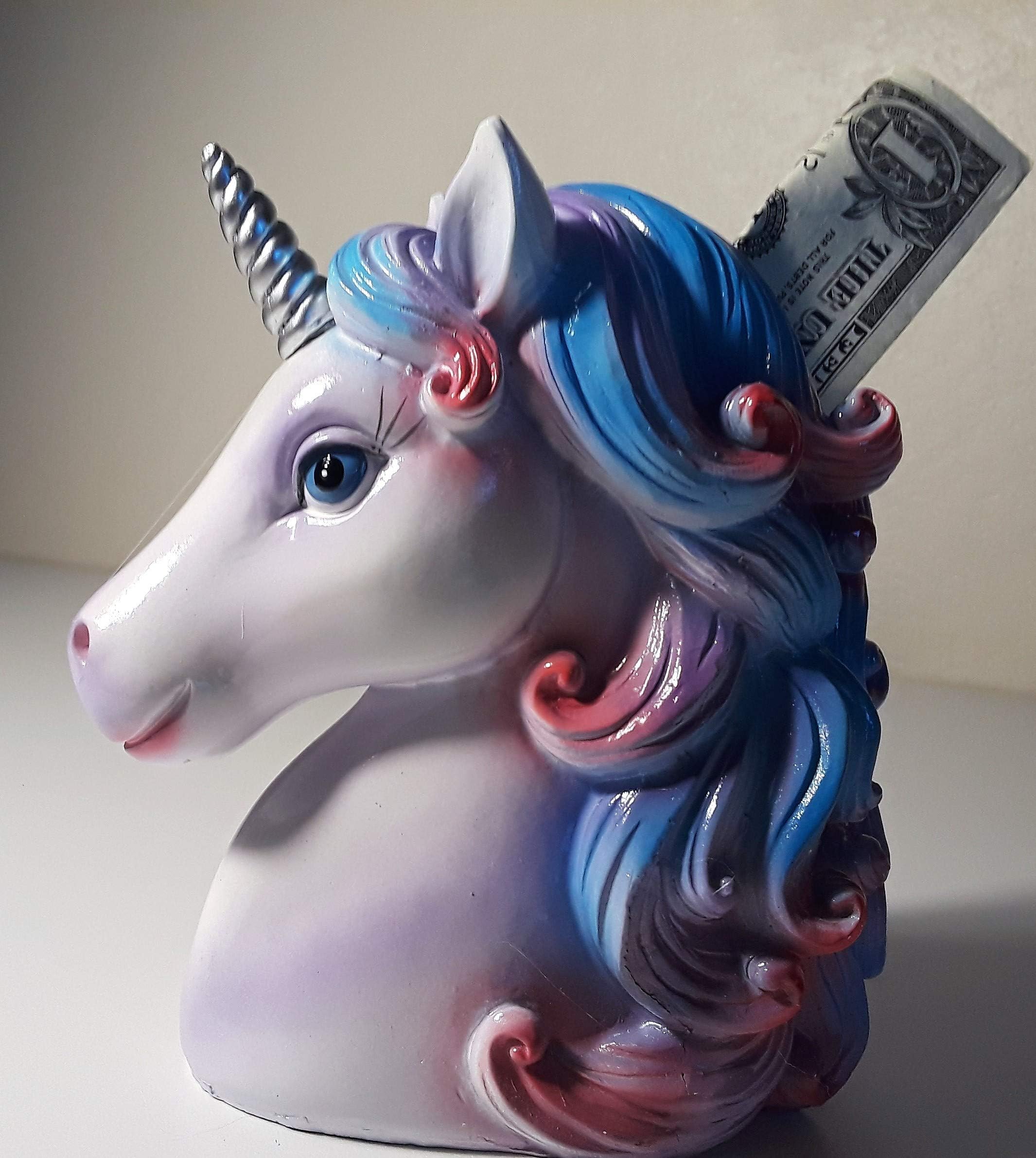 Fantasy Gifts, Ornament, Unicorn Bank, Home Décor, Multicolor, 6 x 5 x 4 inches