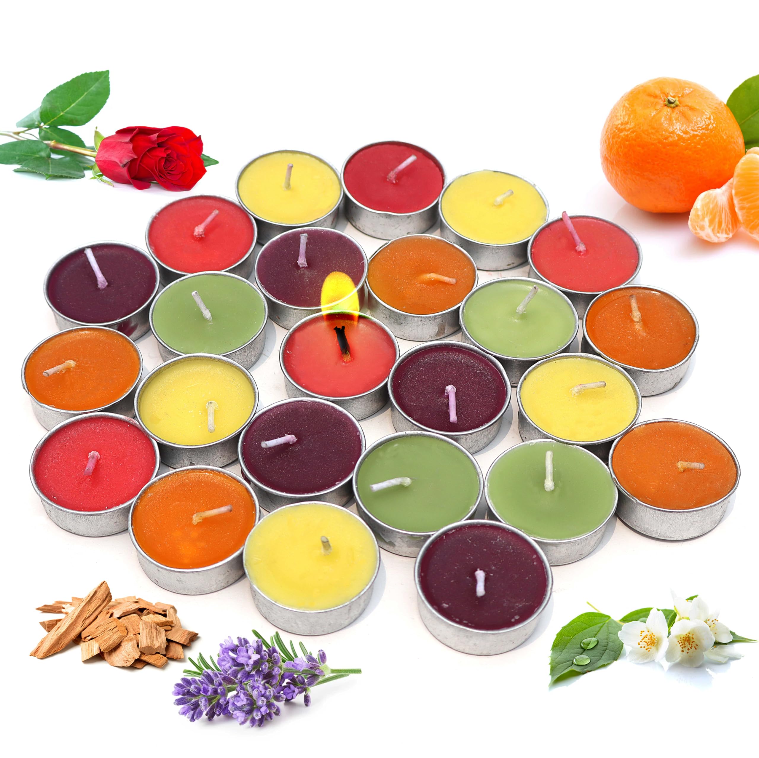 Pure Source India Colored Wax Tealight Candles (10 Grams, Set of 25, Scented)-image-23