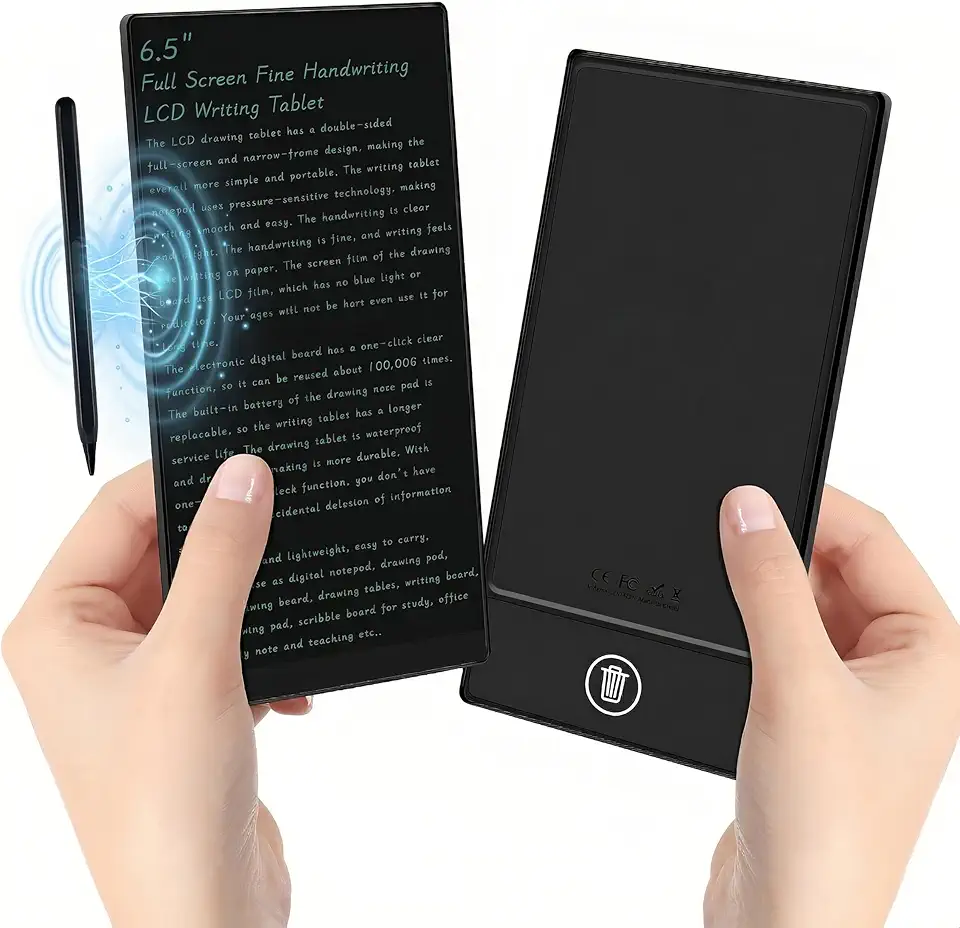 Tablet de escrita LCD de 6,5 polegadas, bloco de notas digital de tela