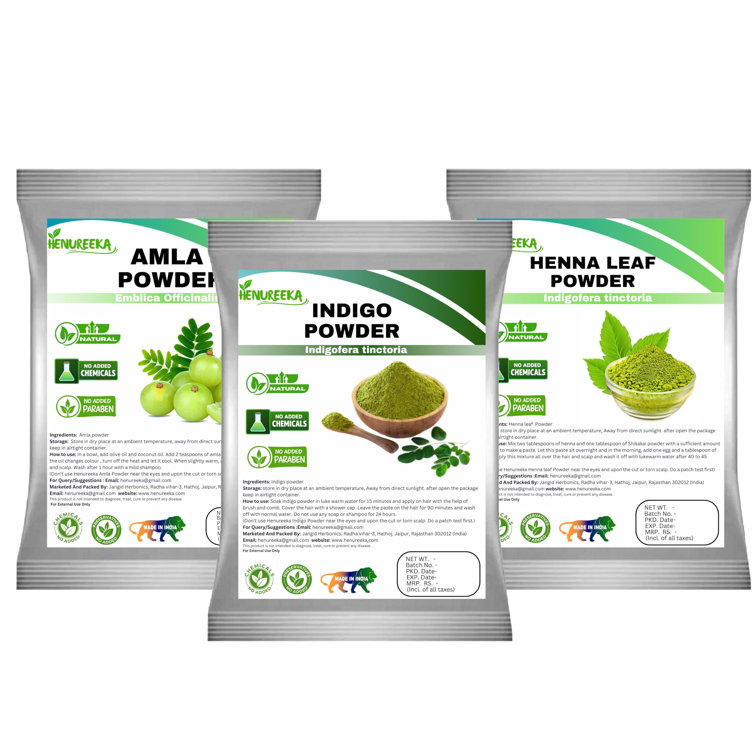 Pure Indigo, Henna & Amla Powder for Hair | Natural Hair Care Combo | No Added Chemicals | 50g Each-image-30