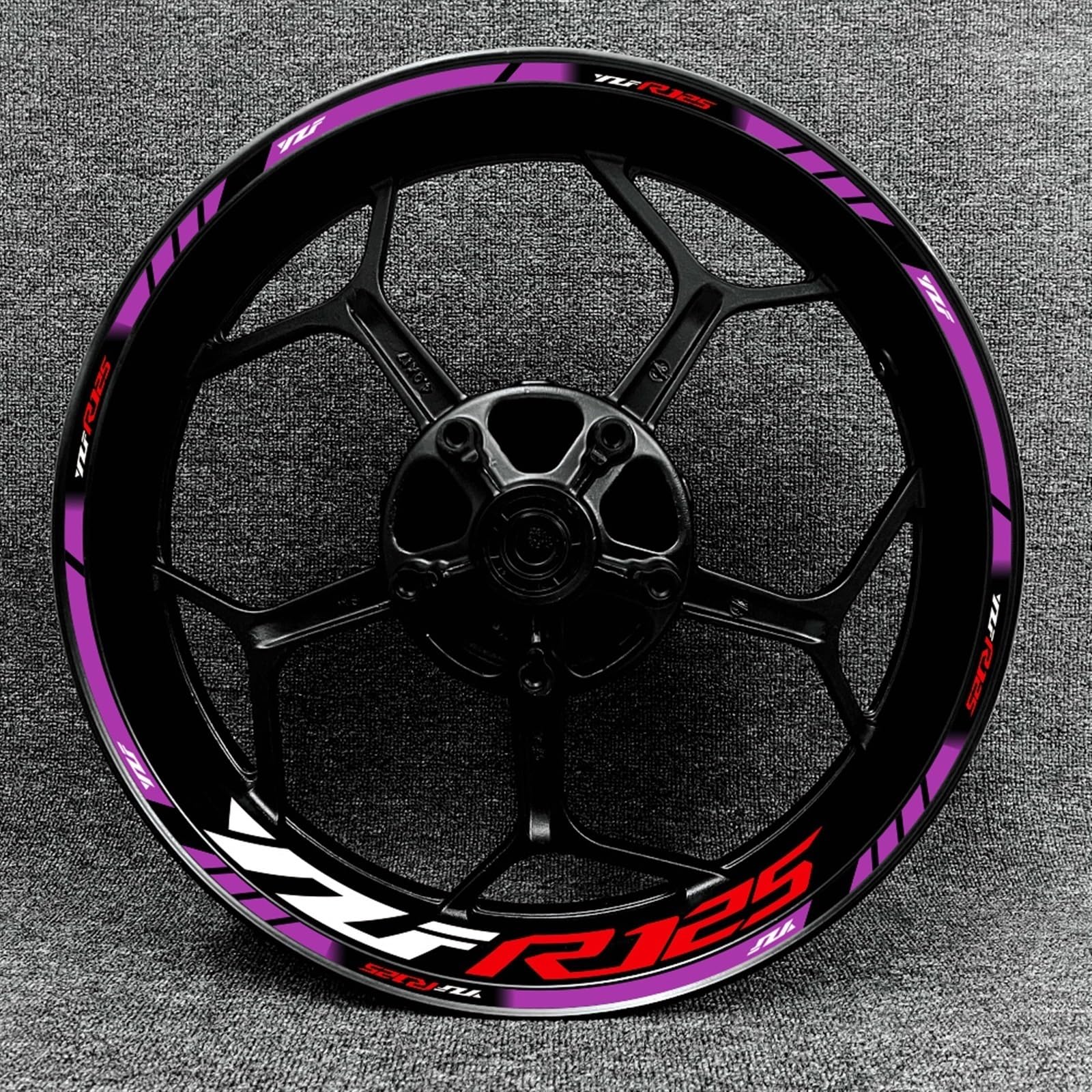 Accessories Motorcycle Reflective Rim Edge Emblem Stripes Wheel Stickers Decals for Yamaha YZF R125 Decorative(Color13)
