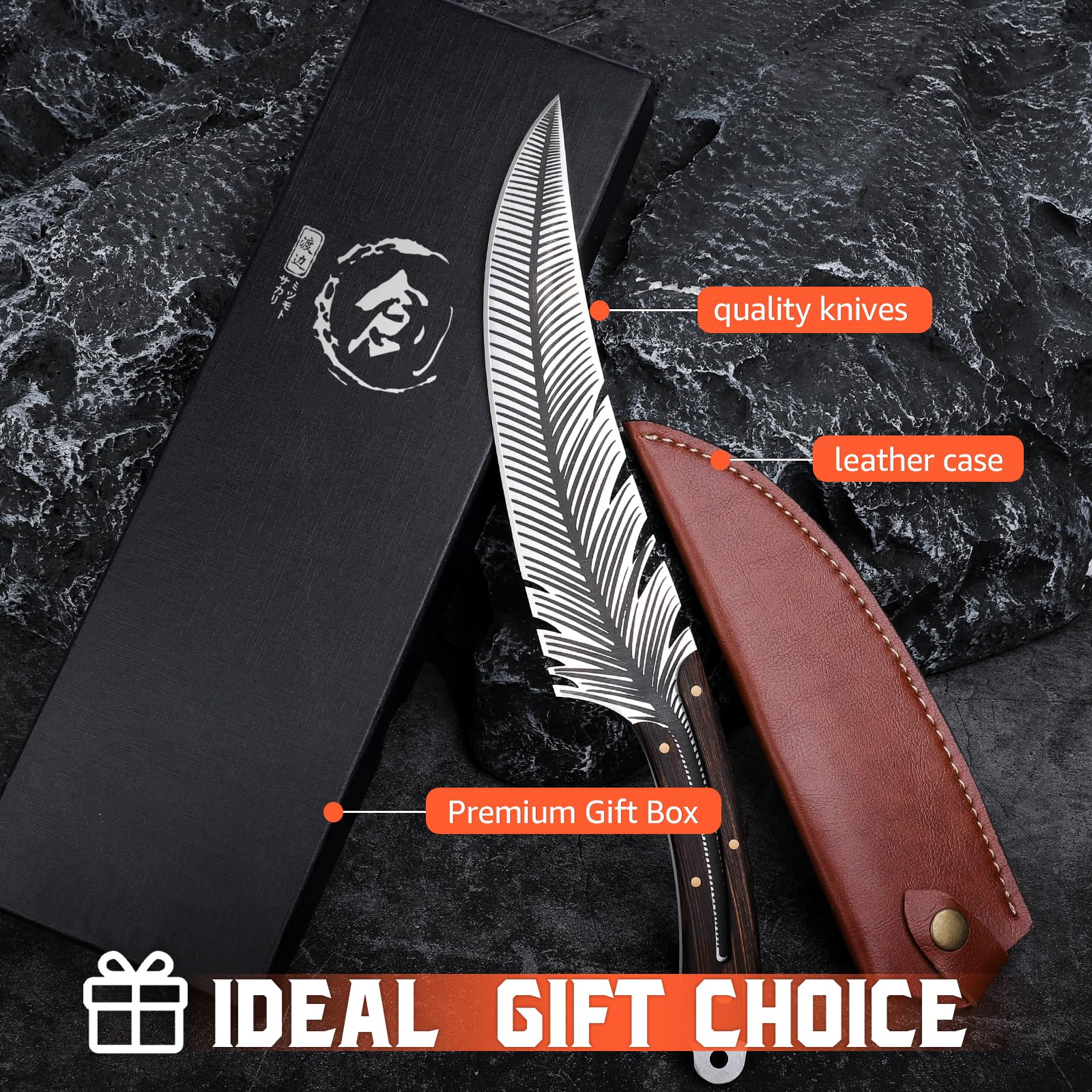 DRAGON RIOT Couteau de Cuisine, Belle Japonais Professionnel, Viking Forgé à la main, pour Chef Full Tang, Viande pour Camping Extérieur BBQ, Collection