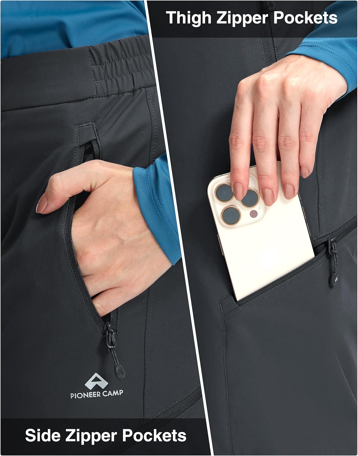 Pioneer Camp Women's Hiking Pants, Breathable Quick Dry Softshell Pants Water Repellent Stretch Cargo Work Pants Outdoor - Image 5