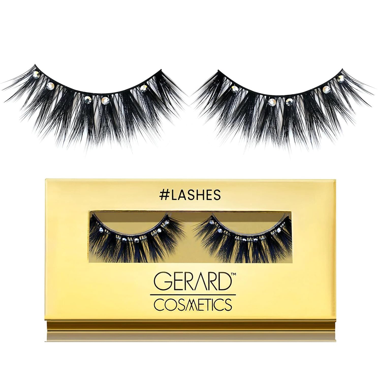 Gerard Cosmetics #GlowUp #Lashes, Rhinestone Eyelashes for a Full and Flirty Look, Perfectly Curled False Lashes For Glasses Wearers, Cruelty Free & Vegan (1 Pair)