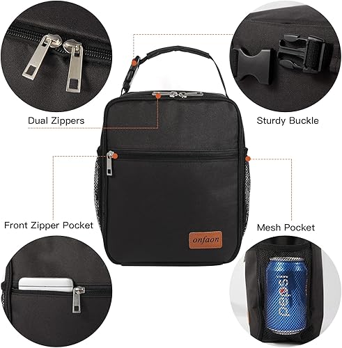 Miniatura 2 de Lonchera para hombres y mujeres lonchera portátil reutilizable con aislamiento bolsa de almuerzo pequeña para adultos para oficina trabajo escuela