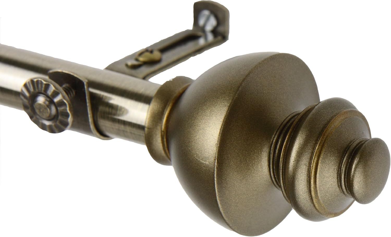 A&F Rod Decor - Kingly Curtain Rod 28-48 inch - Antique Brass