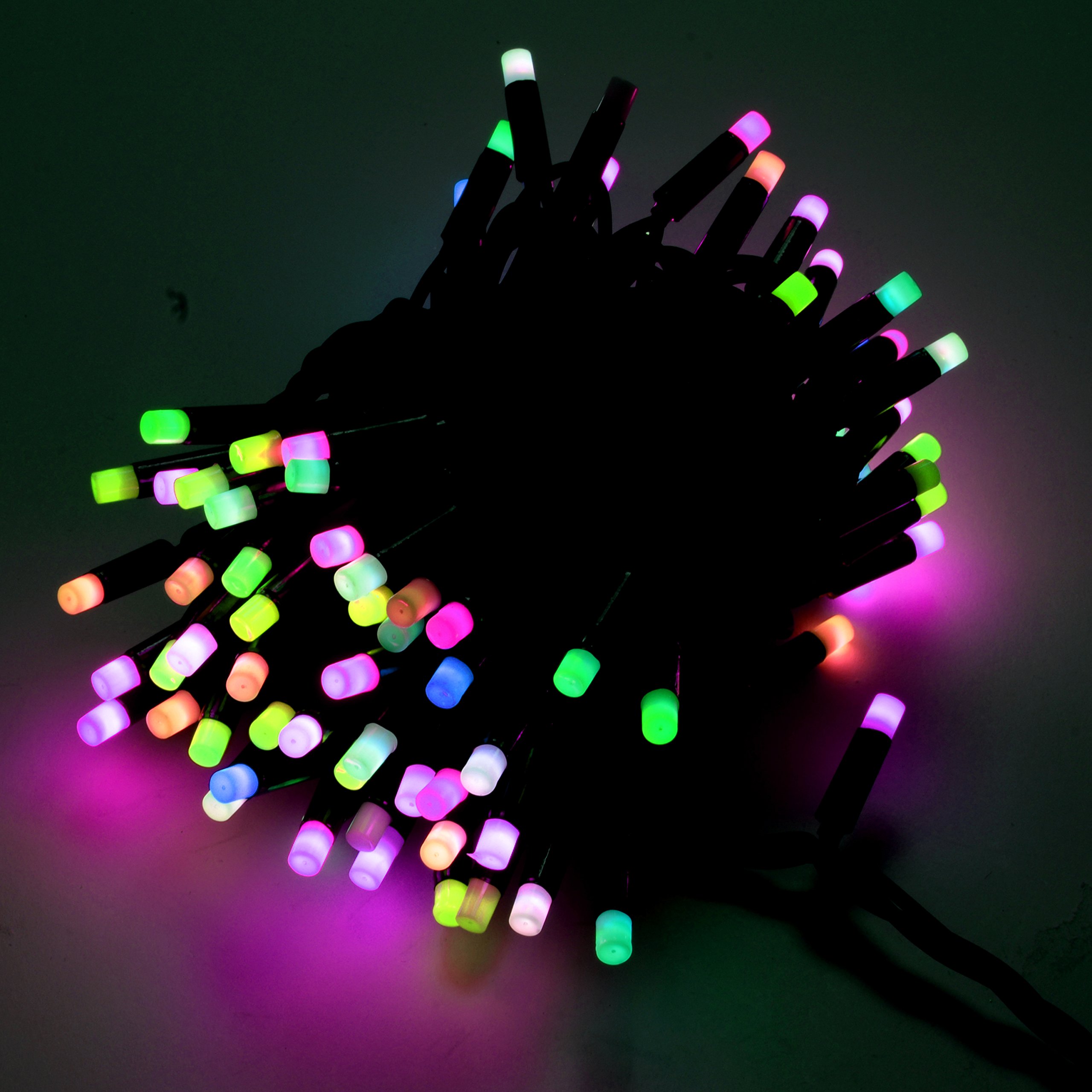 WeRChristmas 100 Colour Changing Rainbow LED Lights Connectable Rubber Cable Starter Pack, Multi-colour - Image 4
